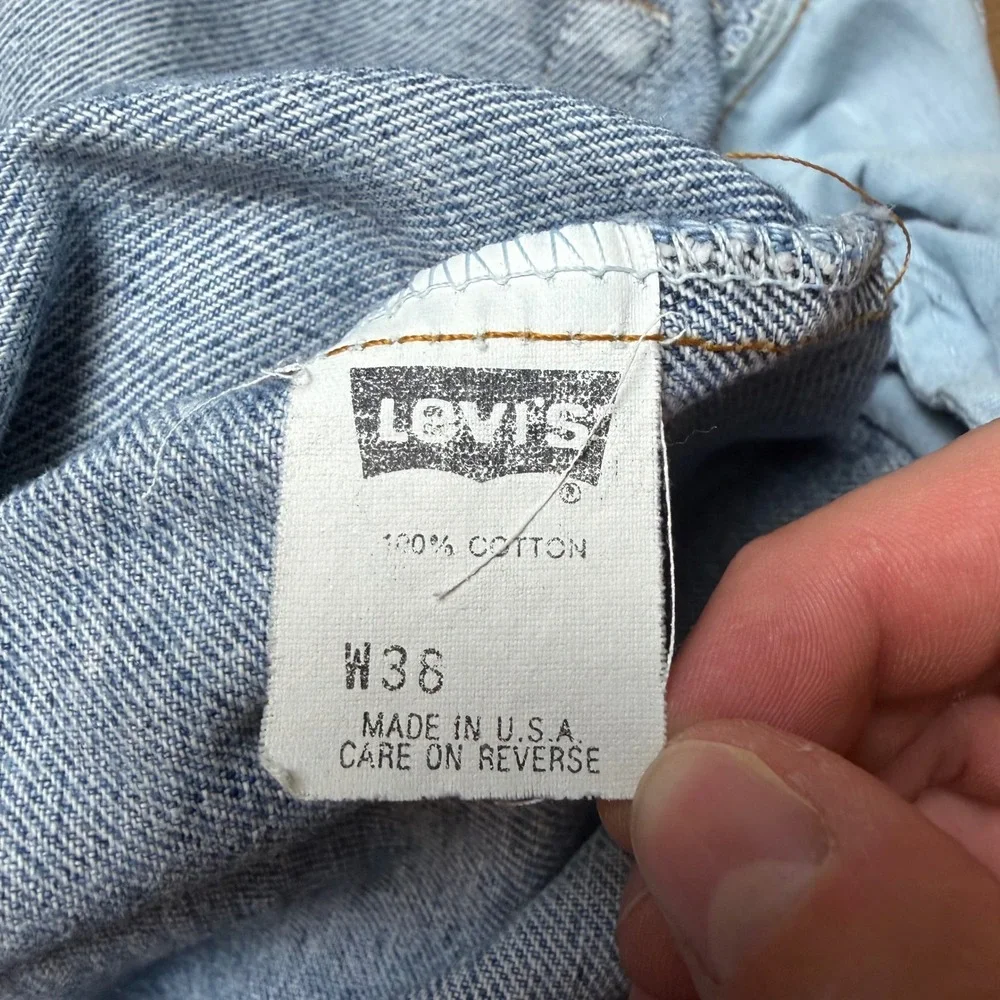 Vintage Levi's 550 Denim Shorts Men 36 Relaxed Fit Stone Wash Made USA Jorts 90s